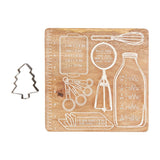 Holiday Baking Conversation Trivet Hot Plate Christmas Tree Cookie Cutter Set