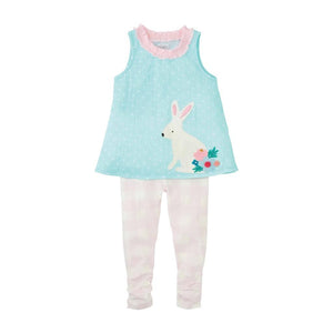 Girls Gingham Easter Bunny Tunic and Legging 2 Pc Outfit