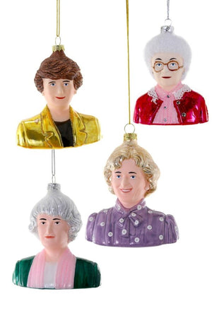 Cody Foster Golden Girls TV Show Characters 5" Bust Glass Christmas Ornament Set of 4