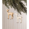 Woodland Christmas Ivory Tan Fawn Ornament Set of 2