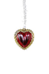 Cody Foster 3.25" Red Victorian Heart with Gold Frame Valentine Glass Ornament