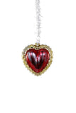 Cody Foster 3.25" Red Victorian Heart with Gold Frame Valentine Glass Ornament