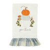 Mud Pie Home GIVE THANKS Stitched Pumpkin Stack Ruffled Hand Bath Towel