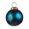 2" Dark Greenish Blue Marble Glass Ball Christmas Ornament Set of 6