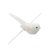 5" Long White Bird Clip-On Christmas Ornament with Feather Glitter Set of 3
