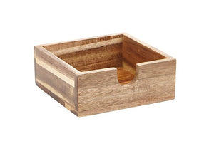 Acacia Wood Paper Napkin Holder Party Buffet Serving Piece