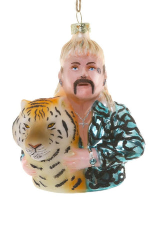 Cody Foster Tiger King Joe Exotic Big Cats Zookeeper Glass Christmas Ornament