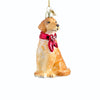 Noble Gems 3.5" Glass Golden Retriever Dog Christmas Tree Ornament