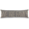 WE ARE FAMILY 11" x 35" Long Grey Dhurrie Cotton Throw Accent Pillow