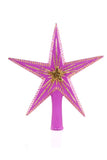 Cody Foster 5 Point Double Star 8.25" Magenta Pink and Gold Christmas Tree Topper