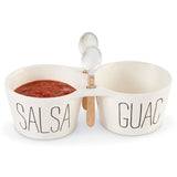 Bistro Salsa Guac Guacamole Double Dip Serving Set