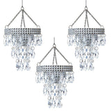 Crystal Chandelier 3.75" Christmas Ornament Set of 3