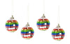 Cody Foster Multi-Color Rainbow Mirror Disco Ball 1.75" Christmas Tree Ornament Set of 4