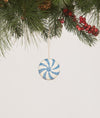 Bethany Lowe Royal Blue Peppermint Mini 1.75" Sugared Christmas Ornament