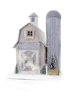 Cody Foster Sparkly White and Silver Farmhouse Christmas Village Horse Barn
