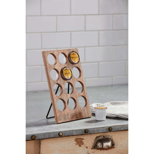 Mud Pie Home "But First...Coffee" K Cup Pod Wood Display Stand Holder