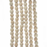 9' Natural Unfinished Wood Round Bead Garland Christmas Decor-Set of 3