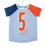 Boys 5th Birthday Top Tee Shirt Striped with 5 On Front