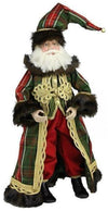 26" RL Green Red Wide Plaid Fabric Standing Christmas Santa Claus St Nick Decor
