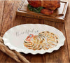 Mud Pie Home THANKFUL Watercolor Thanksgiving Turkey Serving Platter