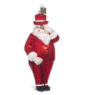 RAZ 5.5" Eric Cortina Santa in Tuxedo Monocle Glass Christmas Ornament