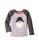 Mud Pie Christmas Santa Alpine Two Tone Gray T-Shirt, Grey , Small