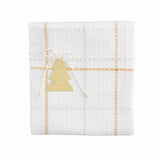 Gold and Silver Waffle Weave Christmas Kitchen Dish Towels Set of 2