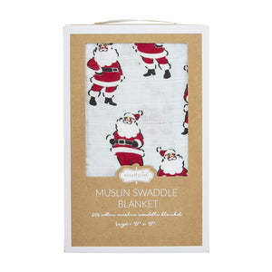 Mud Pie Kids Golf Print Muslin Cotton Baby Swaddle Blanket and Rattle Gift Set