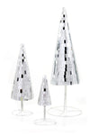Magic Mirror Disco Retro Design 5"-12.5" Tall Christmas Tree Set of 3