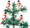 Wooden Snowman Downhill Skiing Wood Christmas Ornament Set of 4