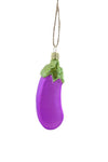 Cody Foster Eggplant Emoji Phallic Text Symbol Glass Christmas Ornament