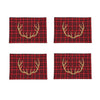 Lodge Holiday Collection Red and Black Buffalo Check with Gold Stag Table Decor