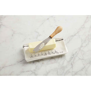 Mud Pie Home Bistro Collection Butter Dish and Curler Curling Spreader Set