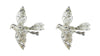 10.5" White Silver Velvet and Beads Bird in Flight Clip-On Christmas Ornament Set of 2