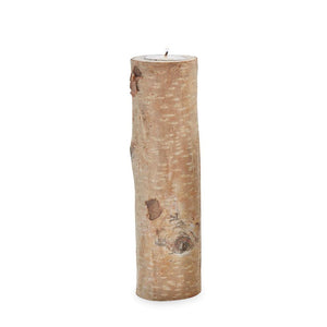 8" Tall Large Birch Bark Standing Tealight Candle Holder