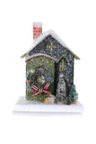Cody Foster 7.5" Dark Green Petite Bungalow Christmas Village House with Bunny