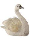 10"  Soft Fuzzy Fleece Ivory Glitz Swan Christmas Figure