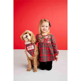 Mud Pie Kids Christmas Tartan Plaid with Floral Tunic Top and Legging Set