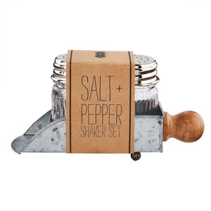 Mud Pie Home Bistro Collection General Store Scoop Holder Salt Pepper Shaker Set