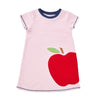 Mud Pie Kids Girls Back to School BTS Apple Applique T-Shirt Tee Dress