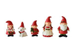 MIni Santa Gnome Woodland Village Family Figure Set of 5 Pc