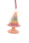 Cody Foster 5.5" Tower of Macaron French Meringue Cookies on Plate Glass Christmas Ornament