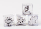 Christmas Holiday Wood 2" Deer, Snowflake, Tree, and Squirrel Confetti, 4 Styles, White Color