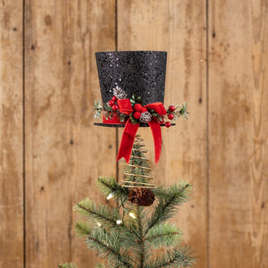 Ragon House 7.5" Frosty Snowman Black Top Hat Christmas Tree Topper