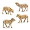 Marolin Paper Mache White Flock of Sheep 3.5-4" Figure Mini Nativity Set of 4