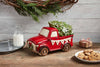Farmhouse Christmas Retro Red Pickup Truck Shaped Cookie Jar