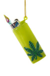 Cody Foster Cannabis Pot Leaf 420 Lighter Glass Christmas Ornament