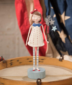 USA Americana Michelle Lauritsen Red White Striped Firecracker Girl Figure