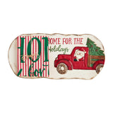 HOME FOR THE HOLIDAYS  Christmas Hostess Tray Towel Serving Set WHITE