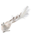 18.5" White Super Long Feather Tail Dove Bird Clip-On Christmas Ornament